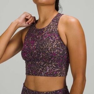 Lululemon Wunder Train Long Line Bra Size 4 Sports Bra Topography Multi